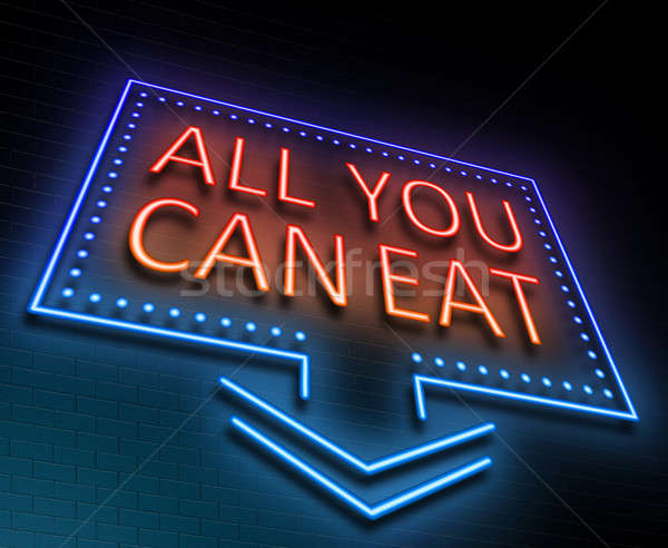 Tous peuvent manger illustration enseigne au néon [[stock_photo]] © 72soul