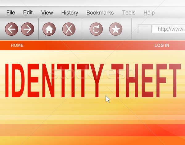 Kradzież tożsamości ilustracja ekranie komputera shot technologii bezpieczeństwa Zdjęcia stock © 72soul