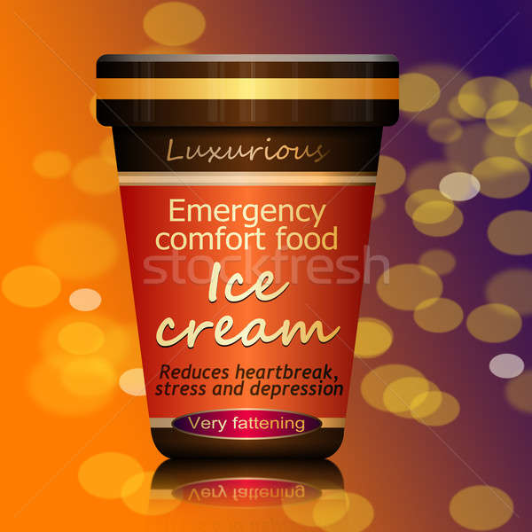 Confort alimentaire illustration crème glacée contenant résumé Photo stock © 72soul