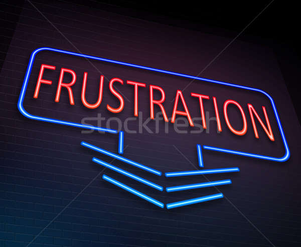 Frusztráció felirat illusztráció megvilágított neonreklám piros Stock fotó © 72soul