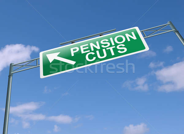 пенсия иллюстрация шоссе знак Blue Sky деньги Сток-фото © 72soul