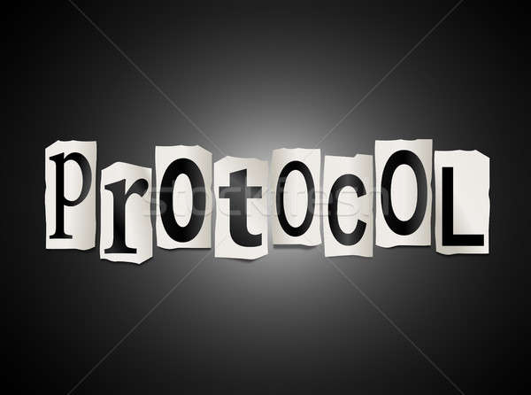 Protocol ilustrare imprimate litere formă Imagine de stoc © 72soul