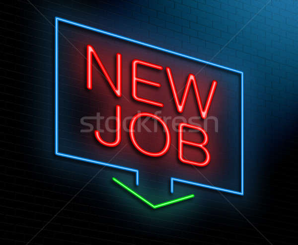 új állás illusztráció megvilágított neonreklám munka felirat Stock fotó © 72soul