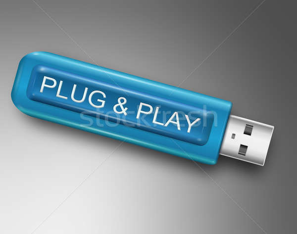 Plug spelen illustratie usb flash drive pen Stockfoto © 72soul