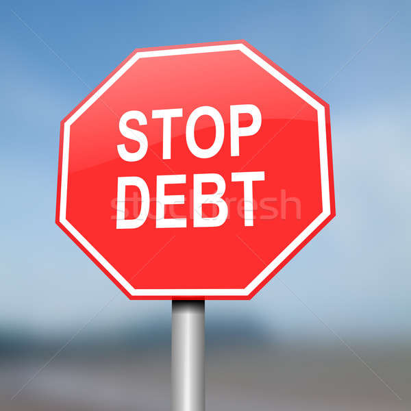Durdurmak borç örnek kırmızı beyaz uyarı Stok fotoğraf © 72soul