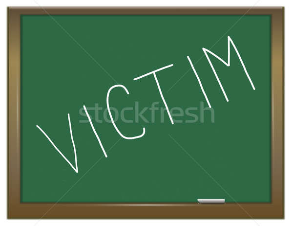 受害者 插圖 綠色 黑板 傷心 板 商業照片 © 72soul