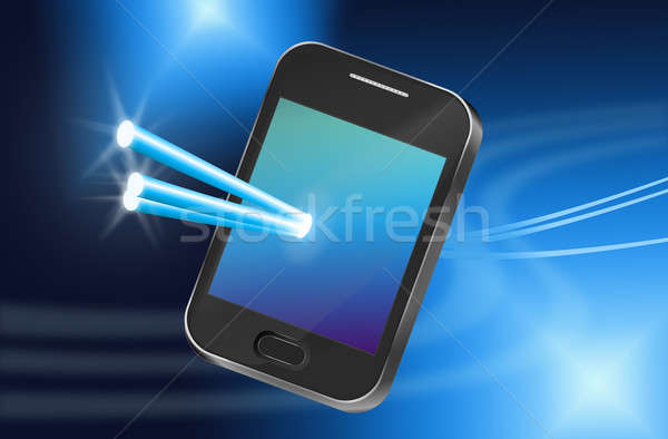 Nagysebességű konnektivitás illusztráció telekommunikáció berendezés megvilágított Stock fotó © 72soul