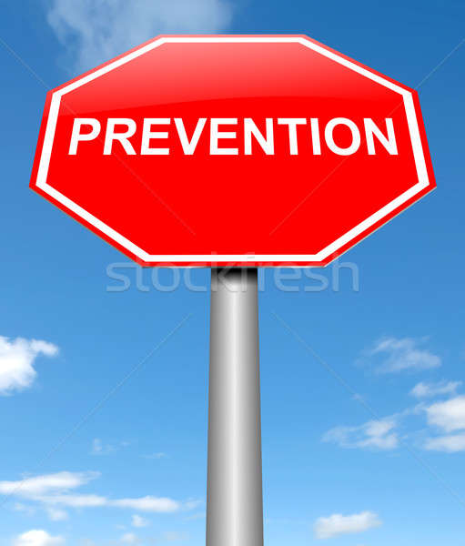 Foto stock: Prevenção · assinar · ilustração · saúde · vermelho · gráfico