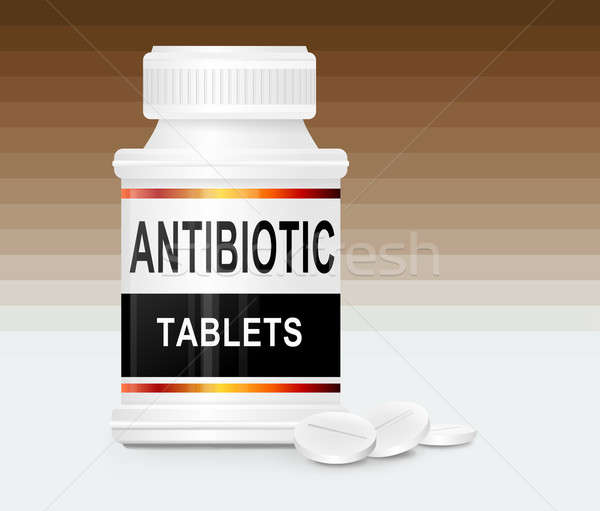 Antibiotikum Illustration Container Worte Vorderseite Stock foto © 72soul