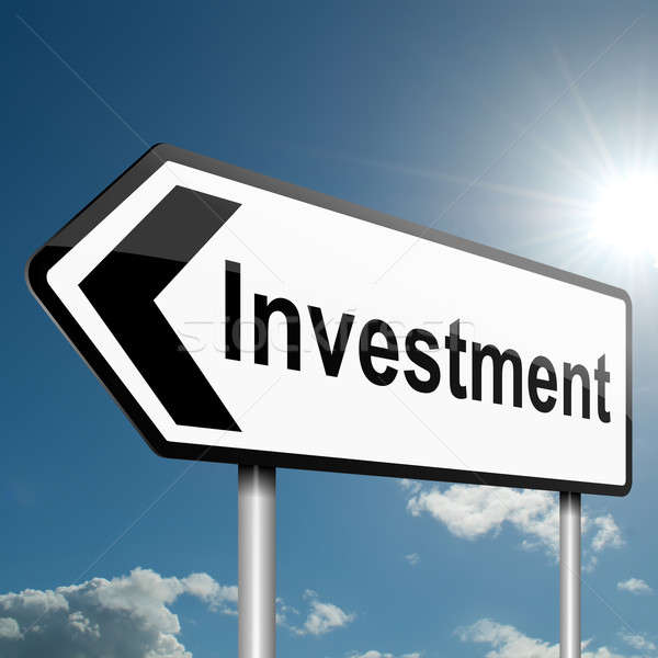 Foto d'archivio: Investimento · illustrazione · strada · segnale · di · traffico · cielo · blu · cielo