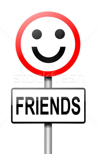 Freunde Illustration Zeichen glücklich Hintergrund Gruppe Stock foto © 72soul