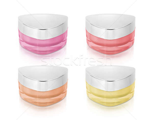 Warm color triangle cosmetic jar on white background Stock photo © 7Crafts