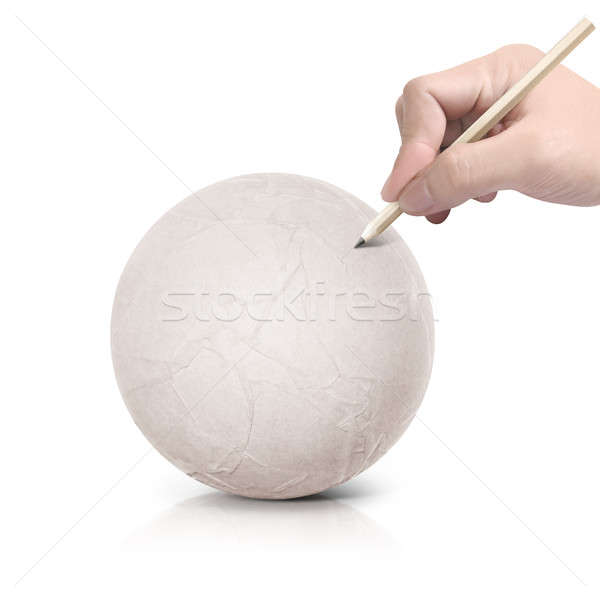 Drawing map on paper ball Stock photo © 7Crafts