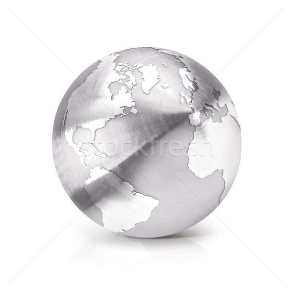 不銹 地球 3d圖 北 南美洲 地圖 商業照片 © 7Crafts