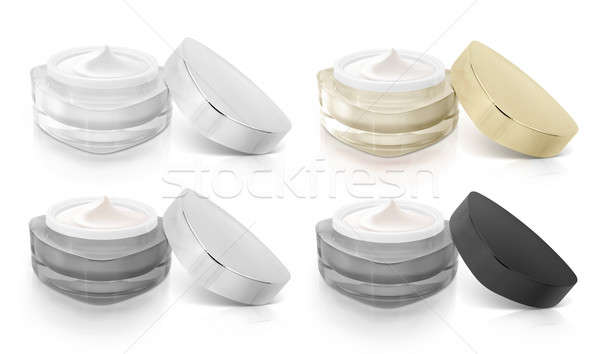 Classic color triangle cosmetic jar open cap Stock photo © 7Crafts