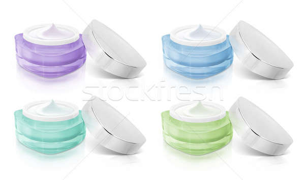 Cool color triangle cosmetic jar open cap Stock photo © 7Crafts
