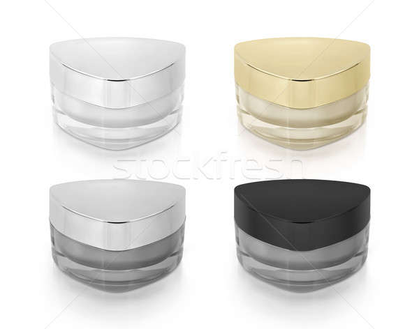 Classic color triangle cosmetic jar on white background Stock photo © 7Crafts