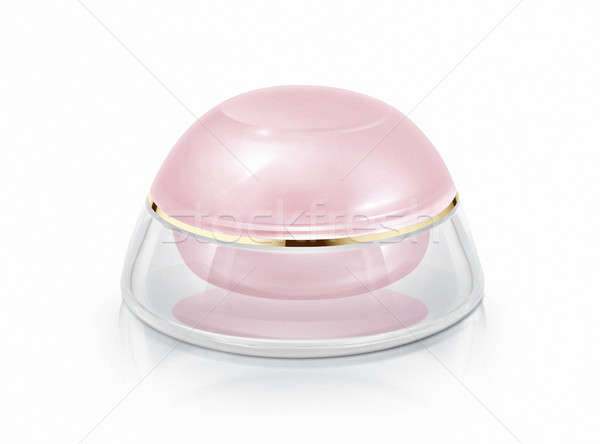 Single pink dome cosmetic jar on white background Stock photo © 7Crafts