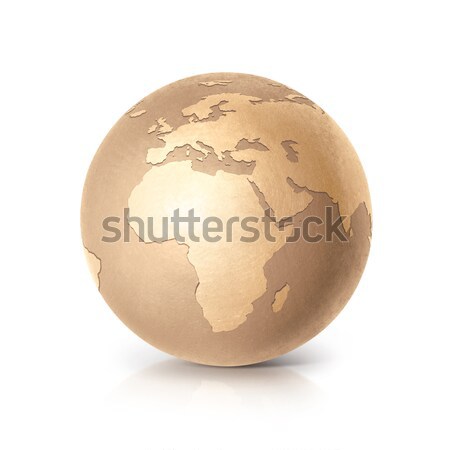 Golden globe 3D illustration europe and africa map Stock photo © 7Crafts