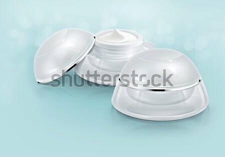 White rounded cosmetic jar on glitter background Stock photo © 7Crafts