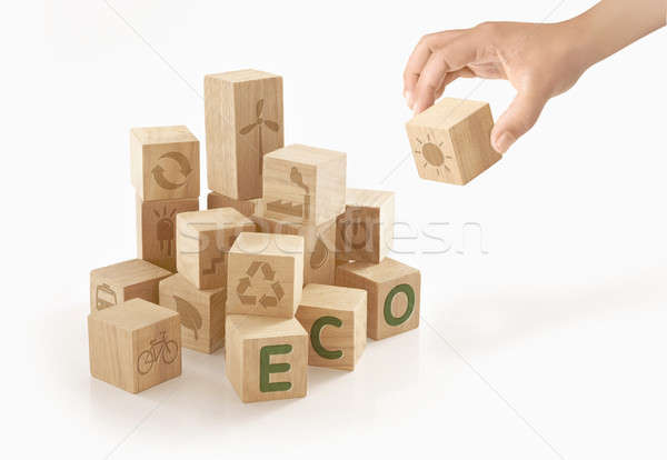 Eco zielone odizolowany dzieci model świat Zdjęcia stock © 7Crafts