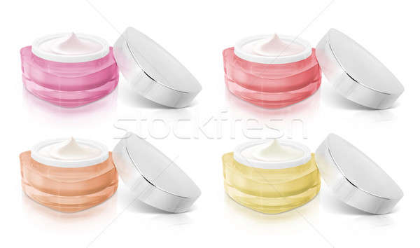 Warm color triangle cosmetic jar open cap Stock photo © 7Crafts