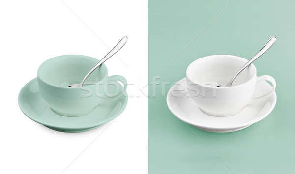 Cup on white & turquoise background Stock photo © 7Crafts
