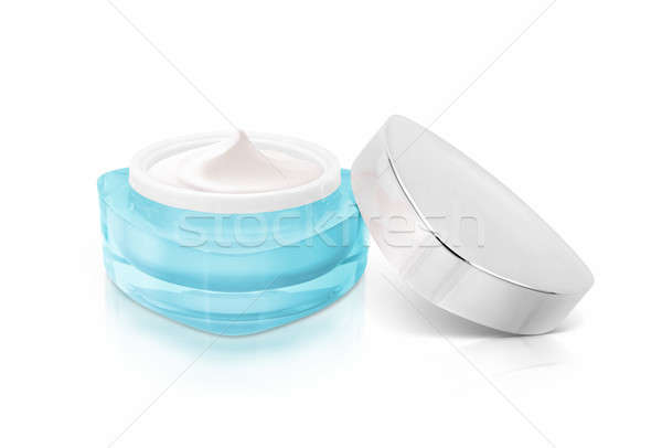 Blauw driehoek cosmetische jar witte groene Stockfoto © 7Crafts