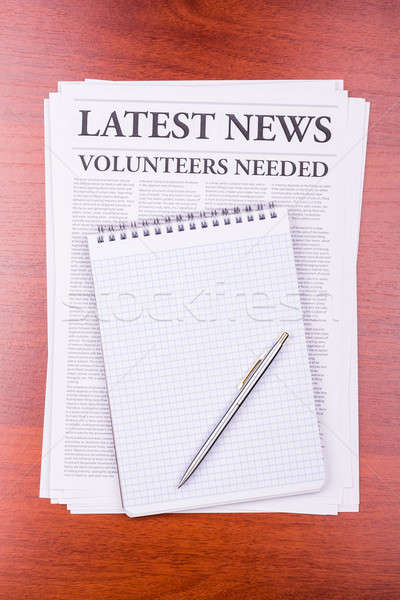 The newspaper VOLUNTEERS NEEDED Stock photo © a2bb5s