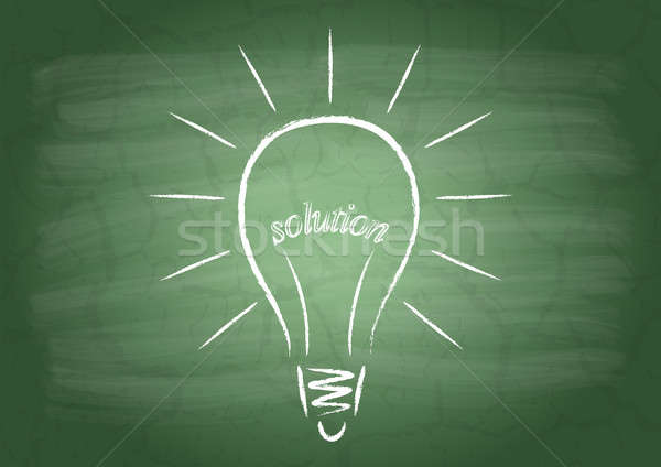 Mot solution dessin ampoule éducation vert [[stock_photo]] © a2bb5s