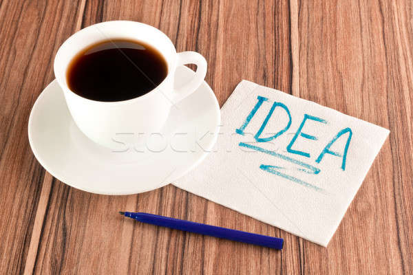 Foto stock: Idea · servilleta · taza · café · madera