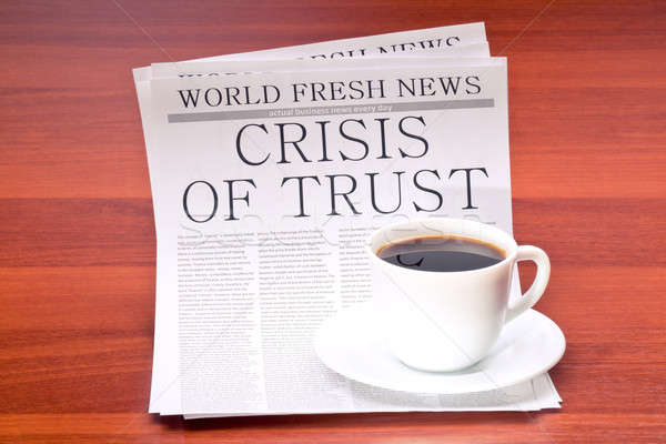 Stock photo: Newspaper and cup of coffee