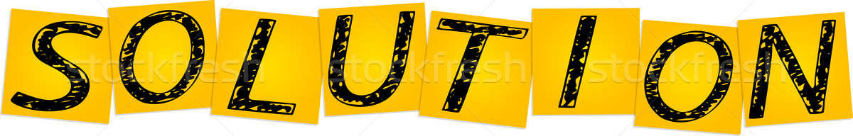 Solution jaune carré autocollants design [[stock_photo]] © a2bb5s