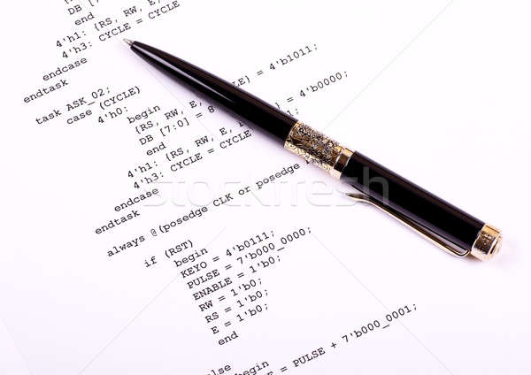 Computer programma pen technologie print zwarte Stockfoto © a2bb5s