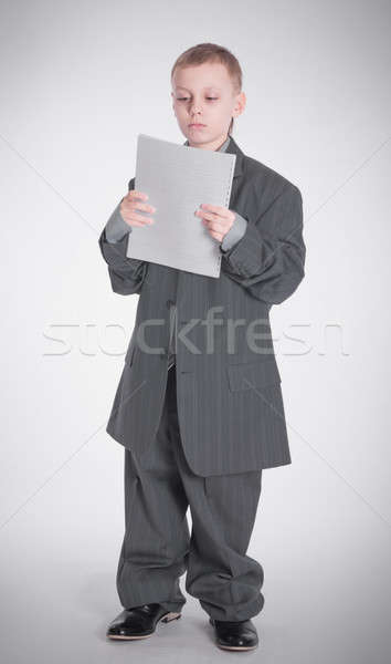 Garçon papier grand veste affaires [[stock_photo]] © a2bb5s