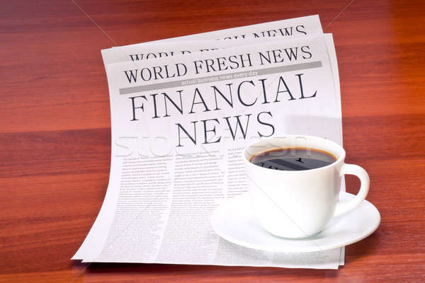 Stock photo: Newspaper and cup of coffee