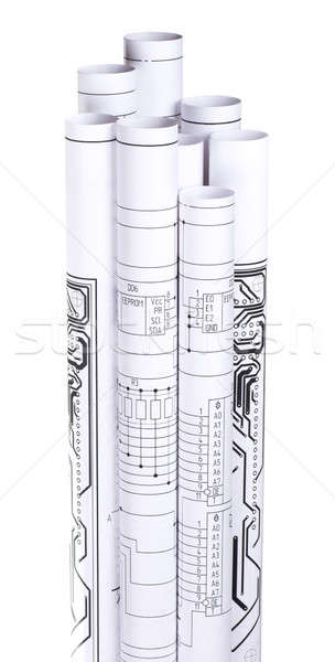 Plan dessins roulé tube design industrie Photo stock © a2bb5s