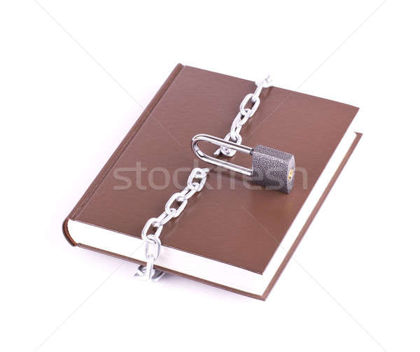 Brown book, padlock and the torn chain Stock photo © a2bb5s