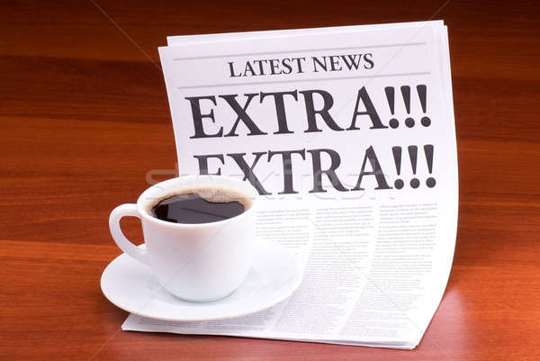 The newspaper LATEST NEWSwith the headline EXTRA! EXTRA! Stock photo © a2bb5s
