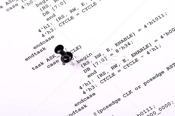 [[stock_photo]]: Ordinateur · programme · imprimé · papier · stylo · technologie