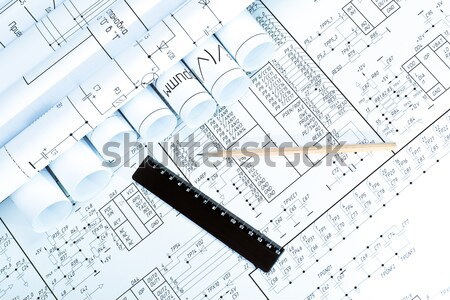 Blueprint & pencil  Stock photo © a2bb5s