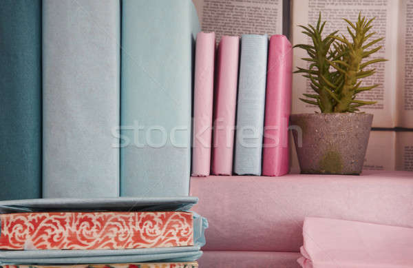 Covered uneven books Stock photo © ABBPhoto