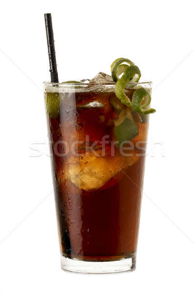 Big Cuba libre rum cocktail Stock photo © ABBPhoto