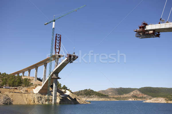 моста строительство железная дорога небе работу Сток-фото © ABBPhoto