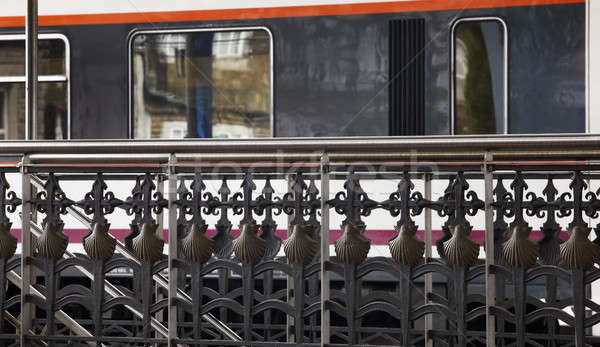 Handlauf Bahnhof alten Zug Metall Retro Stock foto © ABBPhoto