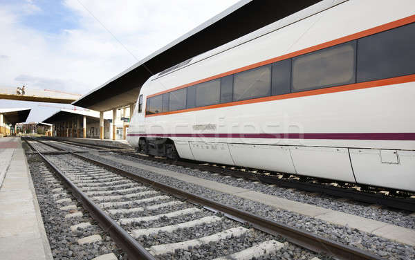 Tren estación de ferrocarril locomotora ciudad tráfico Foto stock © ABBPhoto