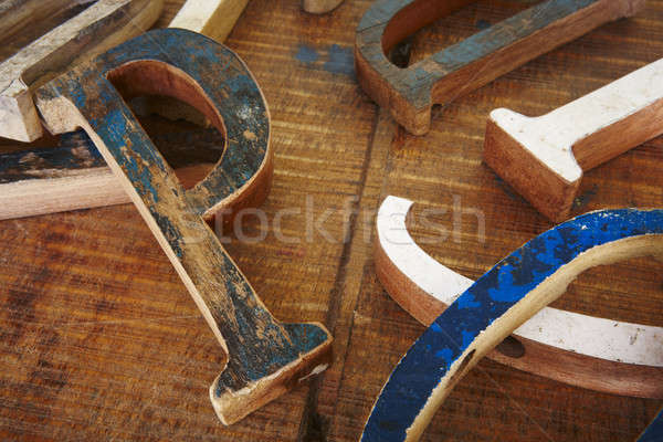 木材 タイプ フォント 古い 印刷 書く ストックフォト © ABBPhoto