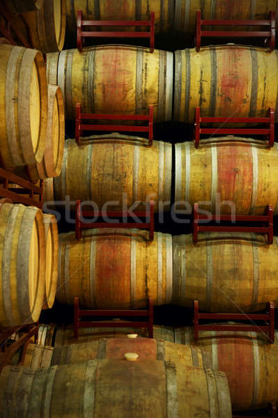 şarap yaşlanma süreç İspanyolca bodrum dikey Stok fotoğraf © ABBPhoto