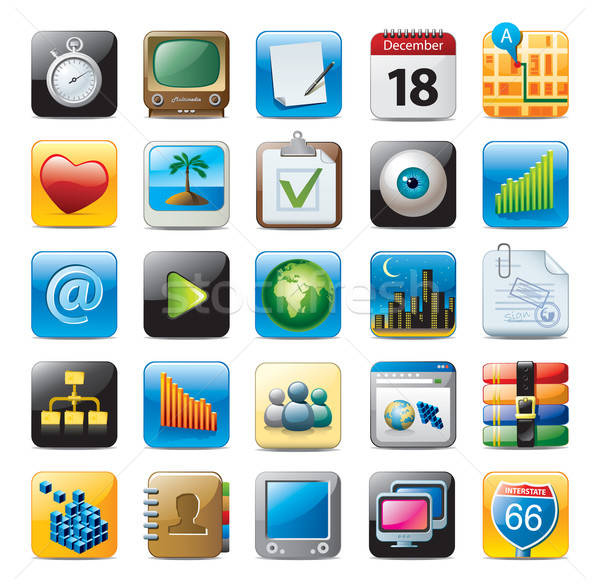 multimedia icons Stock photo © abdulsatarid