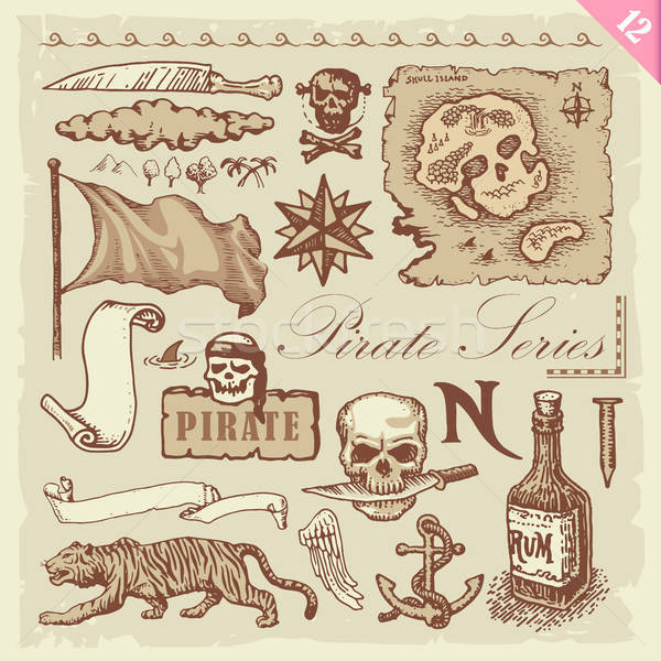 Pirate Vector Set Stock photo © abdulsatarid